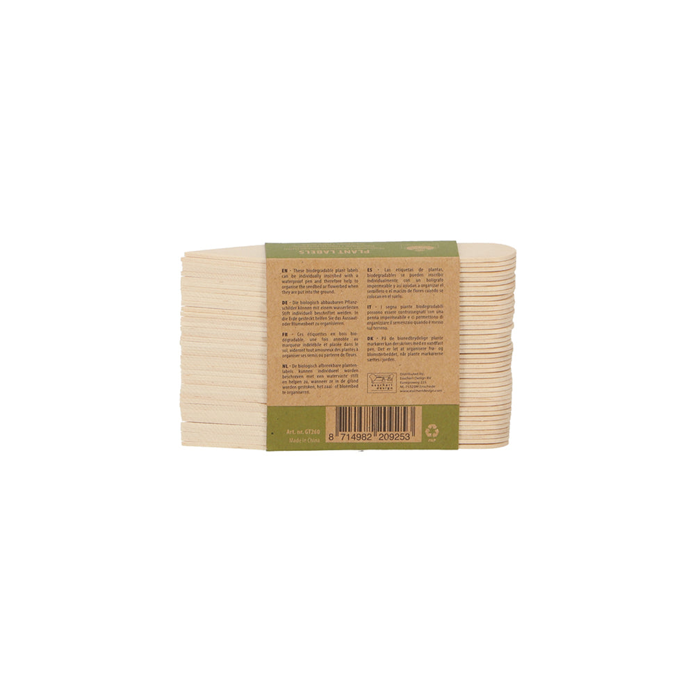 Birch wood plant labels 10.5cm - set of 40